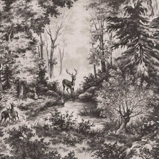 Фотопанно Linen House Forest/black 303437